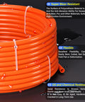 Orange 6mm OD 4mm ID Polyurethane PU Air Hose Tube Kit 10 Meter Length Flexible Pneumatic Hose Coil showing features
