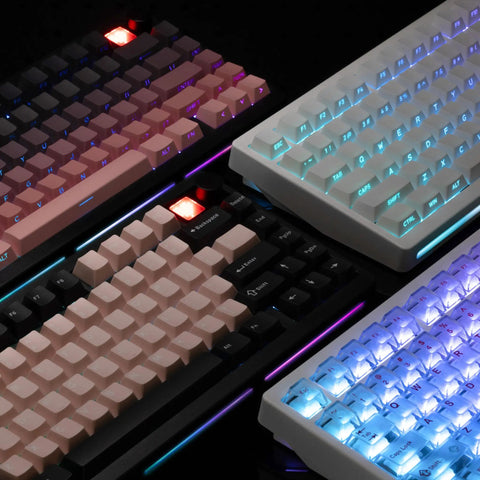 Compact Wireless Mechanical Keyboard With Tri Mode Connectivity And A Slick Dot Matrix Screen Plus Custom Volume Knob For Hella Smooth Typing Vibes And Epic Gaming Sessions Powered By Massive 10000Mah Battery in various colors.