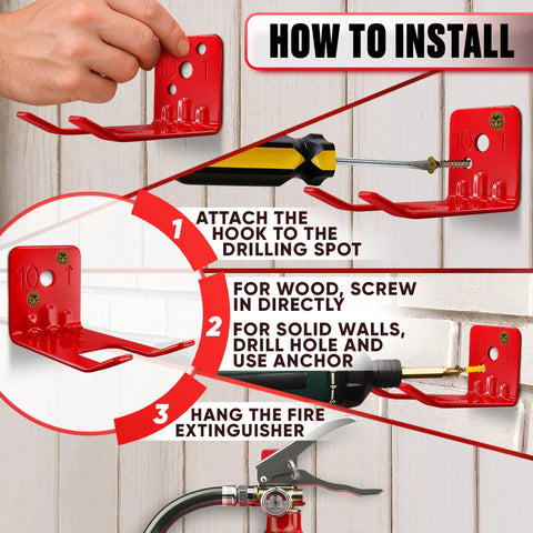 Heavy Duty Fire Extinguisher Wall Mount Bracket 2 Pack Solid Steel Holder With Secure Grip Keeps Your Safety Gear Locked Down And Ready When You Need It