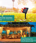 Solar Curtain Lights 7.9 Feet By 6 Feet With 144 LEDs Outdoor Waterproof Fairy String Lights illuminating a gazebo
