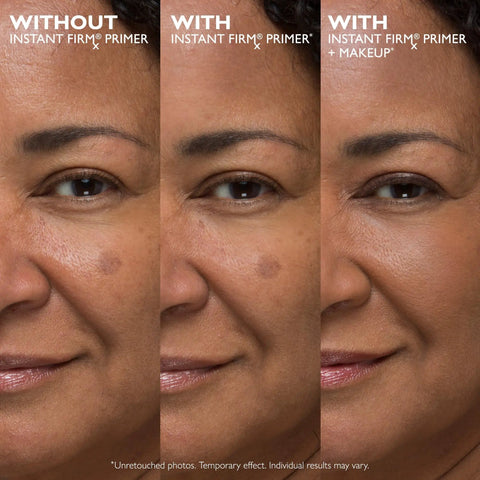 Before and after using Instant Skin Tightening Primer For Face That Blurs Imperfections Firms On Contact Reduces Fine Lines And Pores