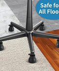 Silent Stationary Chair Feet For Office Seats Durable Rubber Glides on chair legs, protecting wood and tile floors.