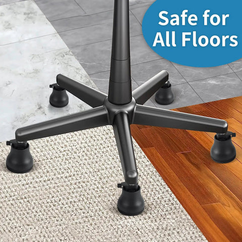 Silent Stationary Chair Feet For Office Seats Durable Rubber Glides on chair legs, protecting wood and tile floors.