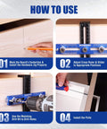 Instructions for using Aluminum Cabinet Hardware Jig With 4mm Drill Guide for knobs pulls and drawer handles on cabinets.