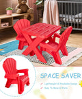 Durable Plastic Kids Table And Chair Set For Outdoor Fun With Adirondack Style Chairs Ideal For Picnic Garden Patio Backyard And Beach Time Safe Non Toxic Materials For Toddlers