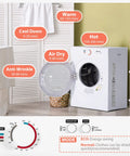 Compact white 1.8 cu ft portable front-load clothes dryer with exhaust duct