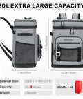 Large Waterproof Insulated Cooler Backpack for Men and Women, Leak Proof 30L Cooler Bag with extra large 48 can capacity
