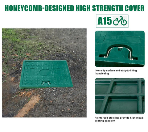 Heavy Duty 16X16X16 Inch Underground Splice Box With Solid Cover For No Fuss Setup And Pro Cable Management Lightweight Rugged Build