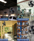 20 Inch Pro Series High Velocity Oscillating Waterproof Outdoor Wall Mount Fan in workshop, factory, patio, warehouse settings