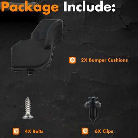 Package includes for Left And Right Tailgate Bumper Stopper Rubber Bushing For Ford F150 2015 To 2022 with bolts and clips