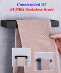 Matte Black 2 Piece Bathroom Accessory Set With Durable SUS 304 Stainless Steel Towel Ring Wall Mount Built To Last