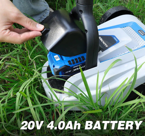 Cordless 9 Inch Mini Lawn Mower With 6000 RPM Brushless Power, 3 Adjustable Cutting Heights From 1.5 To 2.3 Inches, 20V 4.0Ah Battery And Charger Included, Smart Lift Sensor For Small Yards, No Fuss Quick Garden Care And Lawn Cleanup, 20V battery installed