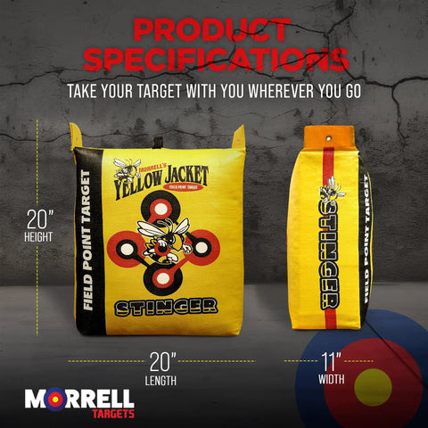 Yellow Jacket Stinger Field Point Archery Target Bag With Dual Sides And Ten Bullseyes Portable Backyard Practice Target