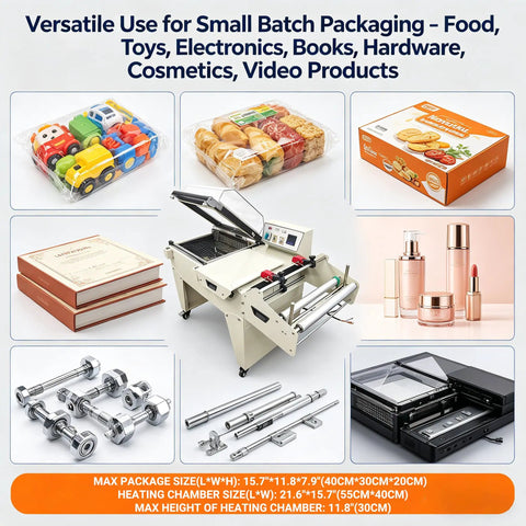 Game Changing Automatic Two In One Thermal Shrink Wrapping Machine With L Bar Sealer And Heat Tunnel For POF And PVC Film packaging food electronics toys cosmetics.