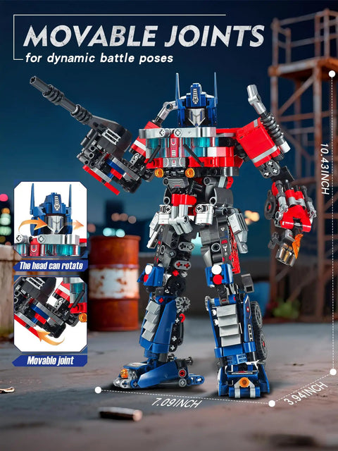 2 In 1 Transform Robot Mech Building Toy Kit For Boys And Adults, Switch Between Battle Ready Robot Warrior And Boss Mode Truck Vehicle, 786 High Quality Bricks For Durable, Creative STEM Play And Epic Battles, movable joints