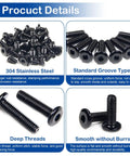 30 Pack M6 X 15mm Flat Head Hex Socket Screws Heavy Duty 304 Stainless Steel, showcasing grooves and threads for secure fastening.