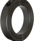 Two Piece Clamping Shaft Collar With Black Oxide Finish, Bore 2-3/8 In, Outside Diameter 3-1/2 In, Set Screw 5/16-24 X 1 In
