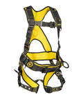 All Day Comfort Safety Harness With Waist Pad And Side D Rings For Worksite Use Boss Level OSHA ANSI Compliant Lightweight Black Yellow