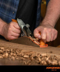 Wood hand plane, Jorgensen No.4 10-in, orange handle used to smooth wood