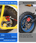 Mini Bike Hydraulic Disc Brake Caliper Kit Replacement For Baja Doodle Bug DB30 shown installed on mini bike