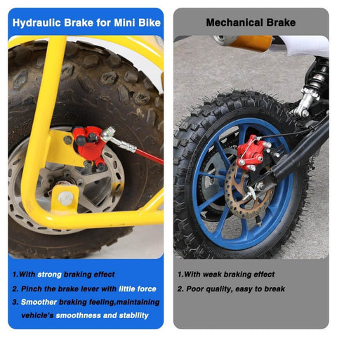 Mini Bike Hydraulic Disc Brake Caliper Kit Replacement For Baja Doodle Bug DB30 shown installed on mini bike