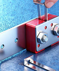 Pallet Strapping Tool With Thickened Ergonomic Handle and Easy Grip Belt Opener for precise metal strapping and bundling.