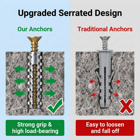 Heavy Duty Hollow Wall Anchors With Screws Bulk Pack 60 Count For Drywall Installations And Loose Hinge Hole Repairs in wall comparison