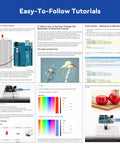 Tutorials for Beginner Friendly Arduino Uno R3 Lab Starter Kit With Multimeter, 34 Projects, Breadboard, Hands-On Learning.
