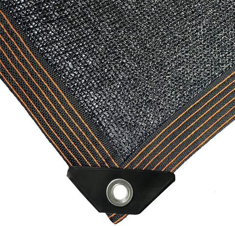 Shade Cloth 70 Percent, 20x20 Ft Heavy Duty Durable Mesh Tarp With Grommets, Taped Edge, close-up corner view