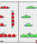 Battleship Archery Target DM113 Weatherproof 25x32 with red and green circles on ship grid layout for archery practice