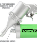 Close-up of Beefy Heavy Duty Pneumatic Grease Gun With 6000 PSI showing aluminum pump head and large chamber