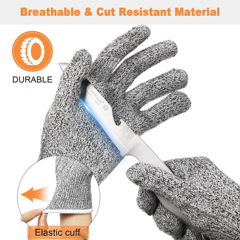 Twenty Pairs Cut Resistant Gloves Level 5 Protection For Kitchen Safety And DIY Chopping Slicing Heavy Duty Anti Cut Gloves
