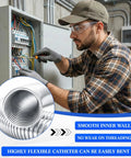 Electrician working with 1.25 Inch By 50 Foot Galvanized Steel Flexible Conduit For Outdoor Electrical Wiring near control panel