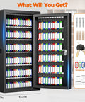 Heavy Duty 150 Key Wall Mounted Lock Box With Key Drop Slot And Colorful Key Tags, Rugged Anti Theft Safe in home setting