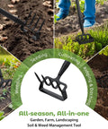 2 In 1 Heavy Duty Garden Hoe With 62 Inch Long Handle Workhorse for fast weeding, cultivating, loosening soil, and grass removal