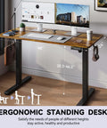 Sleek 48 Inch Electric Height Adjustable Standing Desk With Powerful Motor For Gaming And Office Setup Smooth Ergonomic Lifts Up To 154 Pounds Super Quiet Operation Perfect Fit For Any Room with 48x24in tabletop and adjustable height.
