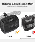 Heat Resistant Brass Shell Catcher with Quick Release Zipper and Picatinny Rail Mount on rifle, comparing mesh quality.