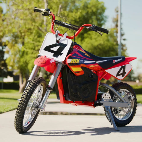 MX500 Dirt Rocket Electric Ride On Bike for Teens Ages 14 and Up 36V Battery Top Speed 15 MPH 40 Minute Run Time Twist Grip Throttle