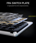 Next Level Magnetic Mechanical Gaming Keyboard Features An All Aluminum Frame And Compact 75 Layout With Butter Smooth Adjustable Switches And Killer Rgb Lights, showcasing FR4 switch plate for enhanced responsiveness.