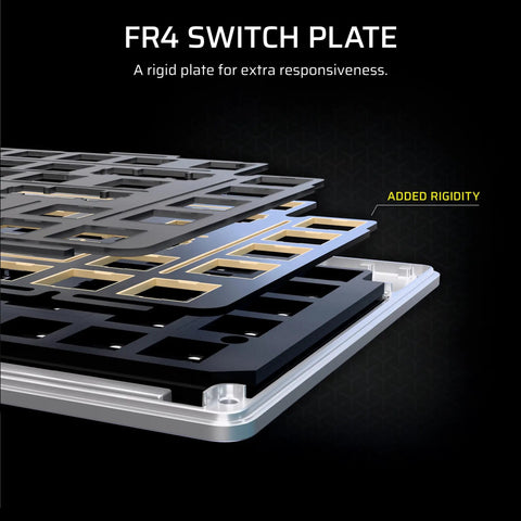 Next Level Magnetic Mechanical Gaming Keyboard Features An All Aluminum Frame And Compact 75 Layout With Butter Smooth Adjustable Switches And Killer Rgb Lights, showcasing FR4 switch plate for enhanced responsiveness.