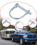 Heavy Duty Round Coupler Pin And Shaft Lock For Truck Trailers Galvanized Iron Pto Hitch securing trailer connection.