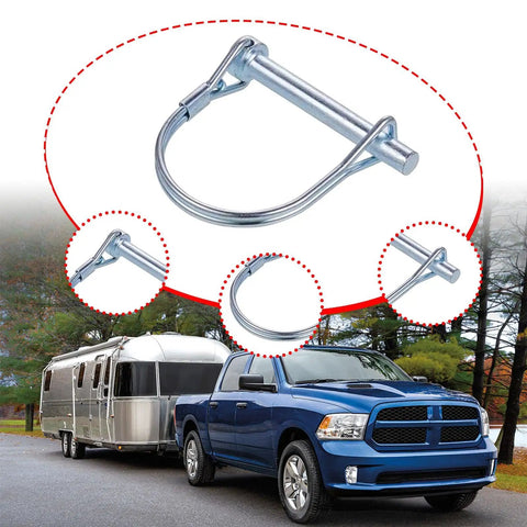 Heavy Duty Round Coupler Pin And Shaft Lock For Truck Trailers Galvanized Iron Pto Hitch securing trailer connection.