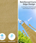 Close-up of 8x10 Shade Sail Permeable HDPE Outdoor Sun Shade Canopy For Patio Backyard Garden And Porch UV Block Sun Cover