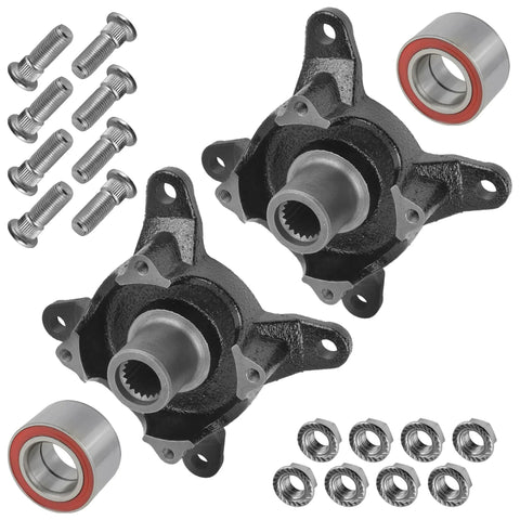 Front Left And Right Wheel Hub With Bearings And Complete Hardware Kit For Polaris Ranger 700, including dual hubs and bolts.