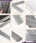 Precision Stainless Steel Rod Set with 104 Pcs in 12 Sizes From 0.3 Mm To 3 Mm 40 Cm Length for DIY Projects and Metalworking