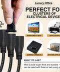 4 Way Power Splitter Pack Of 5 Turns One Outlet Into Four With Individual Cords 1.5 Foot 3 Prong Black SJT 16 AWG UL Listed