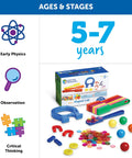 Magnet Lab Kit For Kids Ages 5 And Up With 119 Pieces STEM Toys including magnets, wands, and marbles for hands-on science experiments