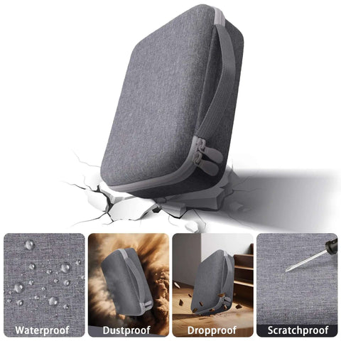 Rugged Hard Shell Case for DYMO LetraTag LT-100H and LT-100H Plus Label Maker with gray EVA nylon cover, waterproof and dustproof.