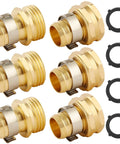 Brass Garden Hose Repair Kit With Clamps For Three Quarter Inch Hoses Barb To Garden Hose Thread Fittings Includes GHT Male And Female Adapters And Rubber Gasket Water Hose Repair Set Easy Fix