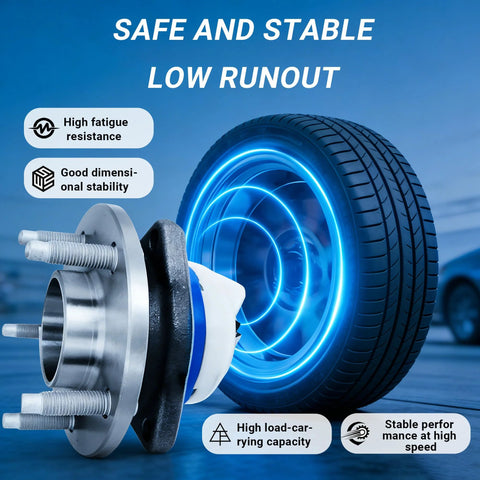 Front Or Rear Wheel Bearing Hub Assembly Direct Fit Replacement Drop In For Hyundai Santa Fe 2007 To 2020 Santa Fe Sport 2013 To 2018 Santa Fe XL Veracruz 2007 To 2012 And Kia Rondo Sorento Front Or Rear beside blue glowing tire background